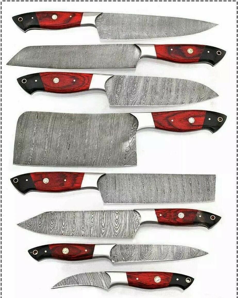 damascus steel chef knives set